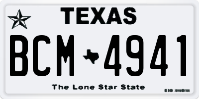 TX license plate BCM4941