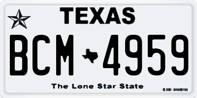 TX license plate BCM4959
