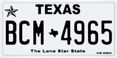 TX license plate BCM4965
