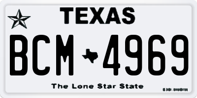 TX license plate BCM4969
