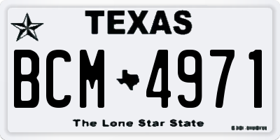TX license plate BCM4971