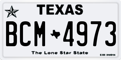 TX license plate BCM4973