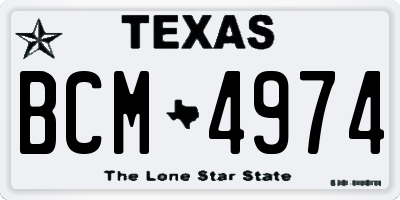 TX license plate BCM4974