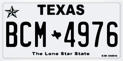 TX license plate BCM4976