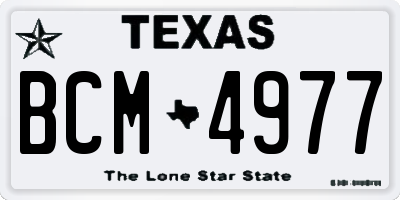 TX license plate BCM4977