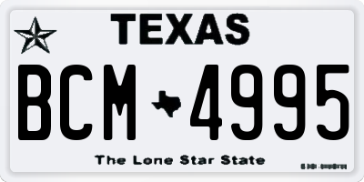 TX license plate BCM4995