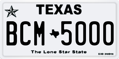 TX license plate BCM5000