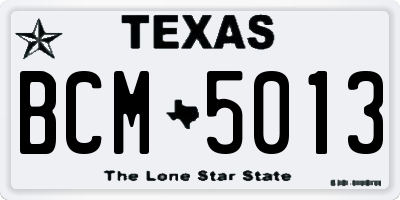 TX license plate BCM5013