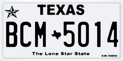 TX license plate BCM5014