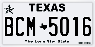 TX license plate BCM5016
