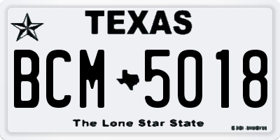 TX license plate BCM5018
