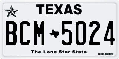 TX license plate BCM5024