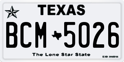 TX license plate BCM5026