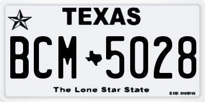 TX license plate BCM5028