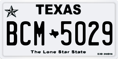 TX license plate BCM5029
