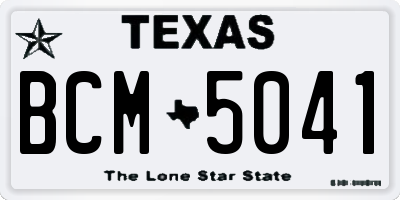 TX license plate BCM5041