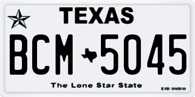 TX license plate BCM5045