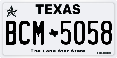 TX license plate BCM5058