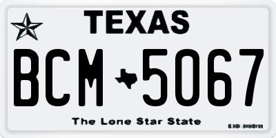 TX license plate BCM5067
