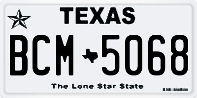 TX license plate BCM5068