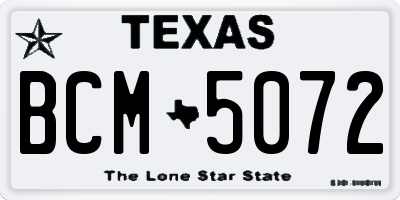 TX license plate BCM5072