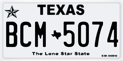 TX license plate BCM5074