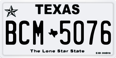 TX license plate BCM5076