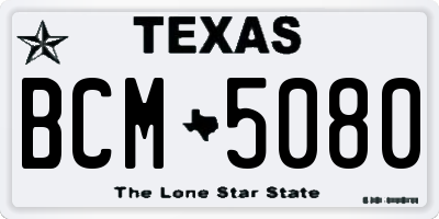 TX license plate BCM5080