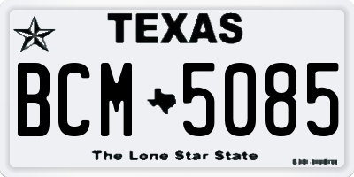 TX license plate BCM5085