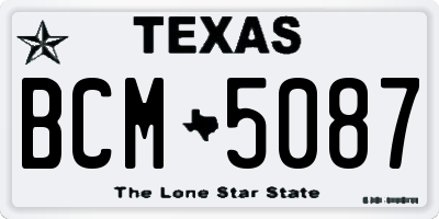 TX license plate BCM5087