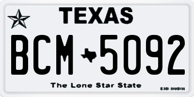 TX license plate BCM5092