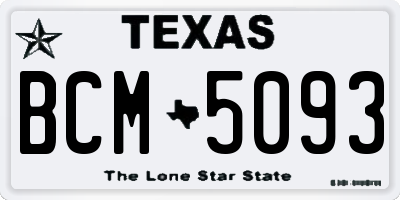 TX license plate BCM5093