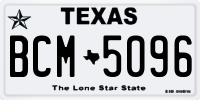 TX license plate BCM5096