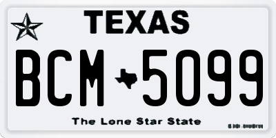TX license plate BCM5099