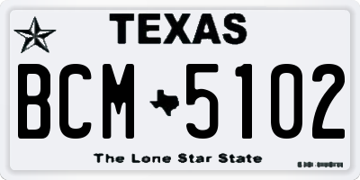 TX license plate BCM5102