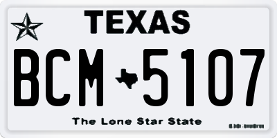 TX license plate BCM5107