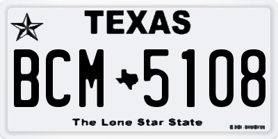 TX license plate BCM5108
