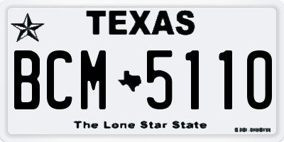 TX license plate BCM5110