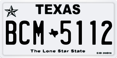 TX license plate BCM5112