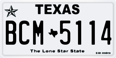 TX license plate BCM5114