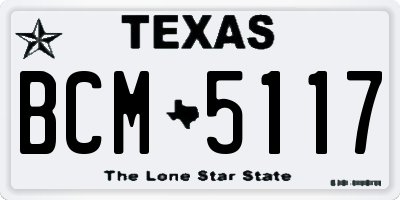 TX license plate BCM5117