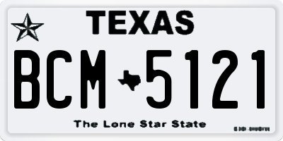 TX license plate BCM5121