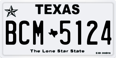TX license plate BCM5124