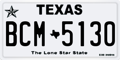 TX license plate BCM5130
