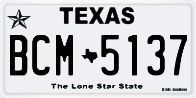 TX license plate BCM5137