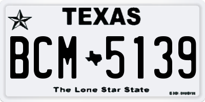 TX license plate BCM5139