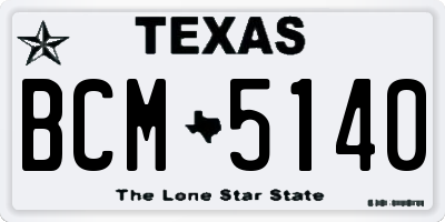 TX license plate BCM5140