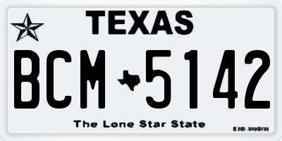 TX license plate BCM5142
