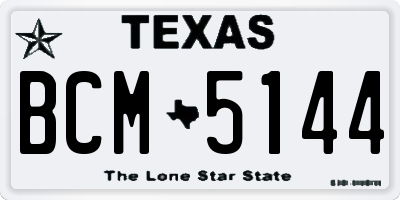 TX license plate BCM5144