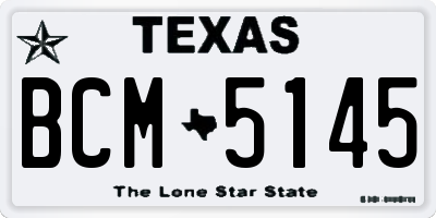 TX license plate BCM5145